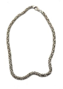 Silberfarbene Kette im byzantinischen Stil, 16 Zoll Karabiner - Bild 1 von 2