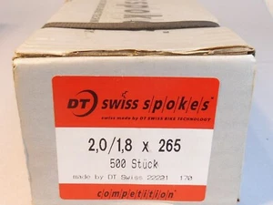 Caja (500) DT Swiss 14/16 radios de competición - 265 mm - nuevo de lote antiguo - Imagen 1 de 3