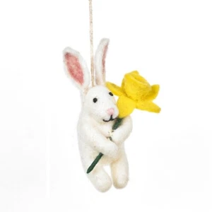 Felt So Good Handmade Hanging Decoration - Delilah Your Bunny with a Daffodil
