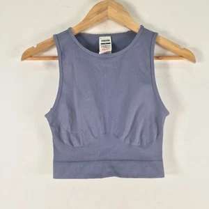 Gymshark top womens S navy blue tank sleeveless stretch fitness gym 102790 - Picture 1 of 8