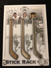 2021-22 Leaf Lumber HOWE HULL CROSBY Stick Rack 3 Triple Relic Silver 1/2