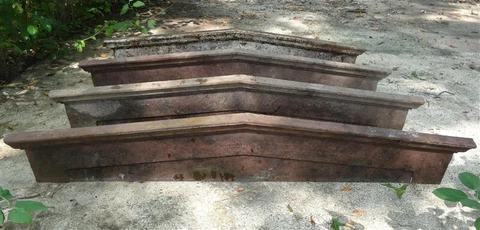 4 Antique Cast Iron Architectual Doric Window Door Lintel Stone House Mausoleum Cover
