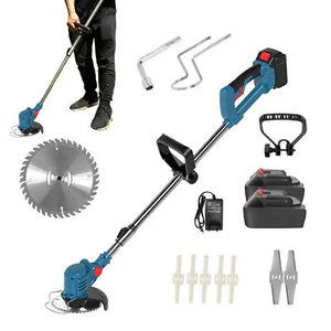 Cordless String Trimmer, Edger WeedWhacker Grass Eater Lawn Cutter w/2* Battery - Picture 1 of 12