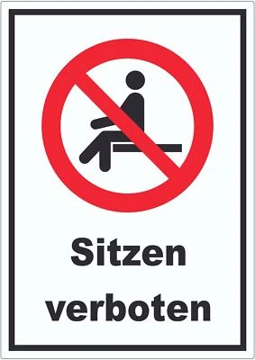 HB-DRUCK Sitzen verboten Aufkleber