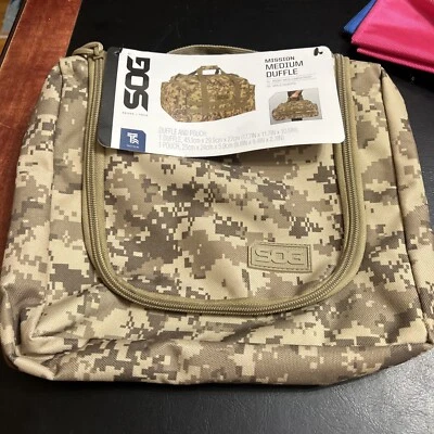 Bolsa camuflada digital SOG com zíper alça de transporte pequena bolsa tote de equipamentos táticos 10x10x3 - Imagem 1 de 4