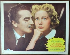 Portrait of Betty Hutton & Victor Mature Red Hot & Blue original Lobby Card 5745