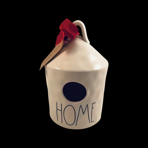Rae Dunn HOME Round Birdhouse Christmas 2019 with Poinsettia NEW Cover