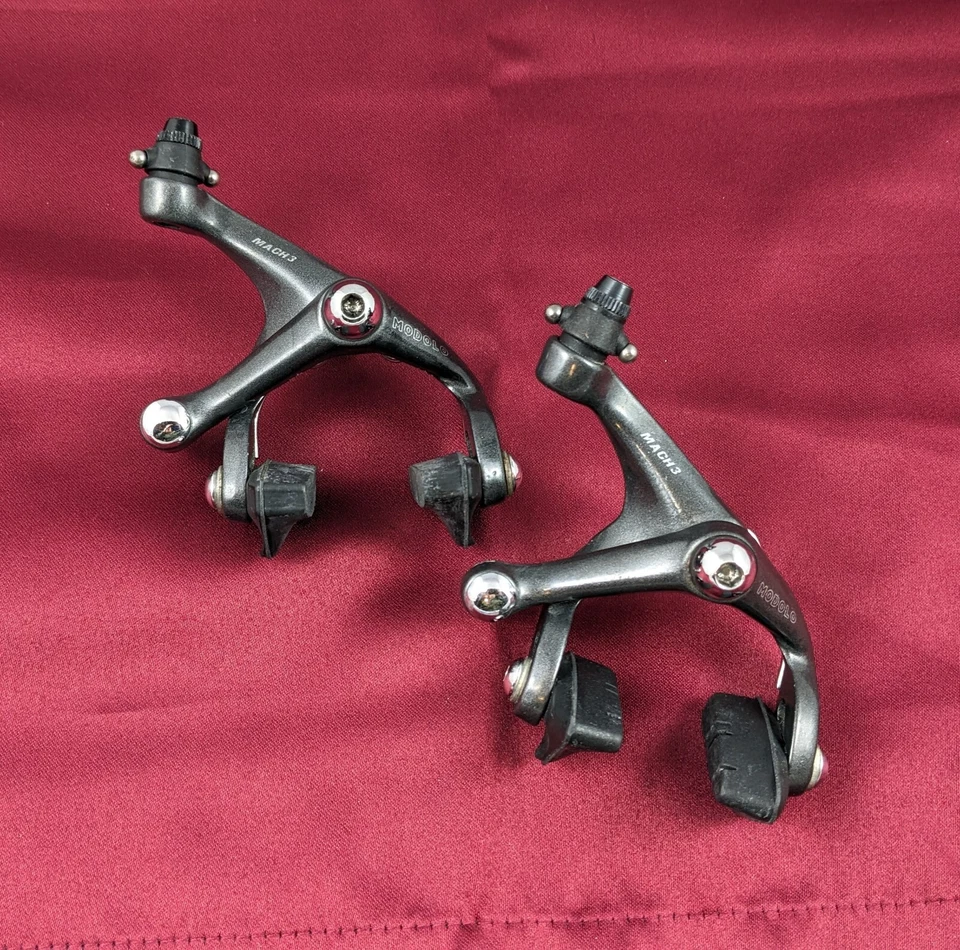 Modolo Mach 3 Caliper Brakes F/R Set Road Bike Side-Pull Black Italy NICE - Image 1 of 4