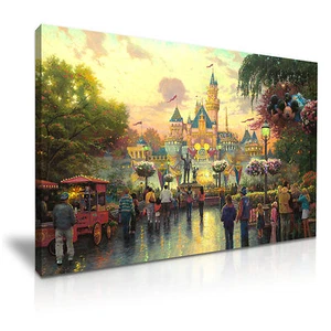 Disneyland 50th Anniversary Leinwand Wandbild Bild Druck 76x50cm - Bild 1 von 1