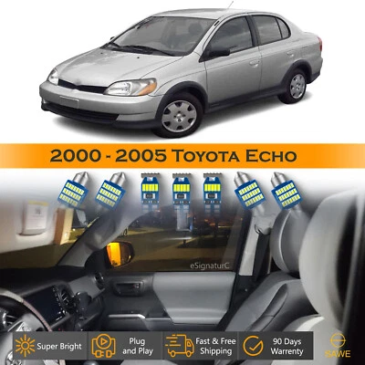 Kit de paquete interior de 7 luces LED ultra blancas para Toyota Echo 2000-2005 Foto 1 de 4