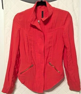  Walter Baker Women's Jacket Light High-Low Zipper Closure Bright Orange SZ XS - Picture 1 of 7