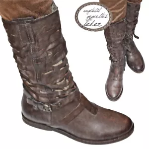 AIRSTEP A.S.98 Cut Out Echtes Leder Stiefel Reiterstiefel Antik Finish NEU Gr.38 - Picture 1 of 7