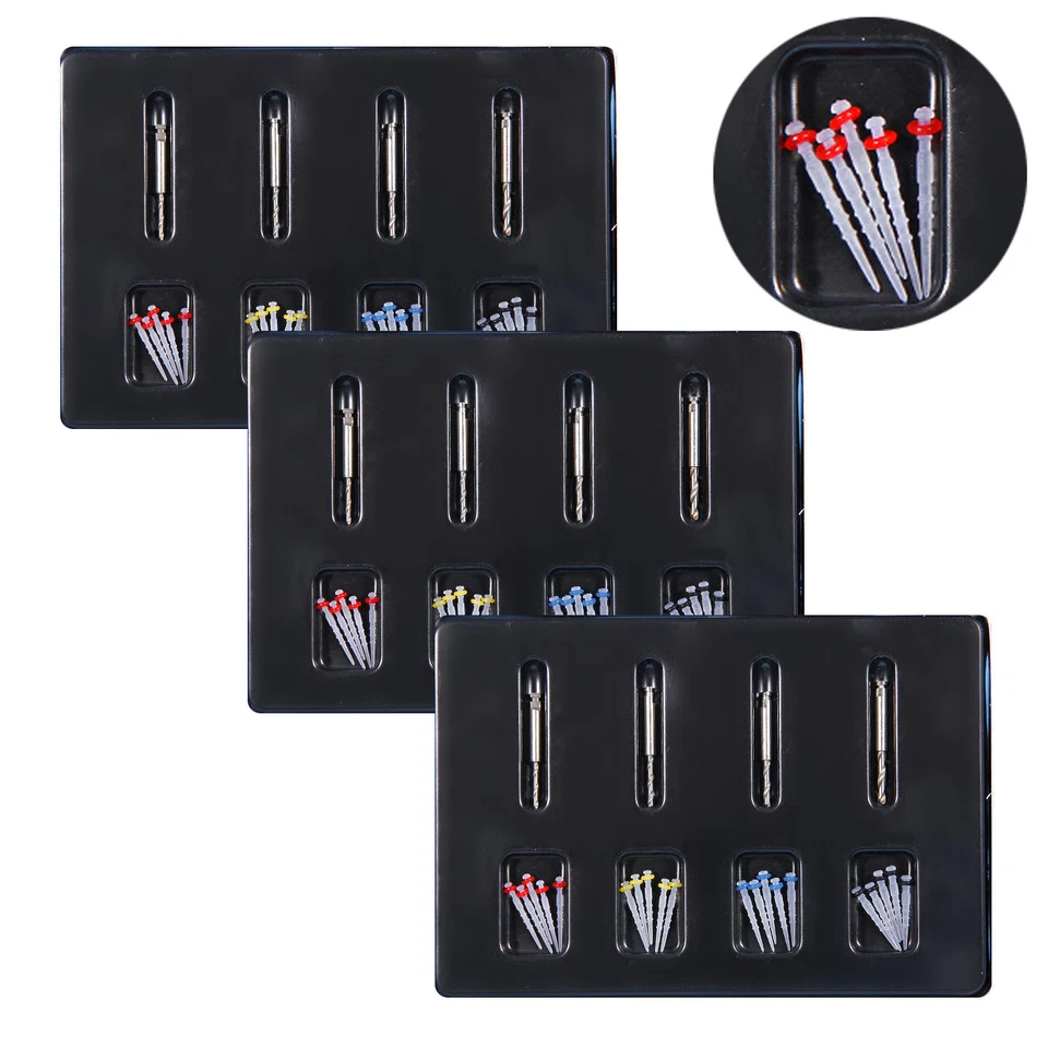 3 boxes Dental Quartz Glass Fiber Resin Post with 4 Drill Screw Thread L - Image 1 of 4