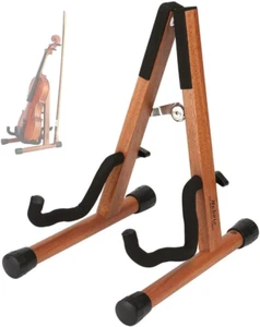 Ukulele Stand, Wood Violin Stand with Bow Holder, Wooden Stand for Mini Small Gu - Picture 1 of 12