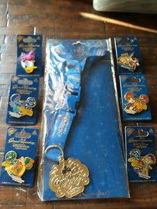 New Limited DSHR Disney shanghai grand opening Pin Set and Lanyard - Picture 1 of 4
