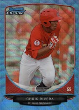 2013 (CARDINALS) Bowman Chrome Draft Draft Picks Blue Wave Refr. #BDPP62 Rivera