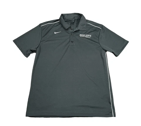 NIKE Boise State Broncos Football On-Field Gray Dri-Fit Polo Shirt Men’s Medium Cover
