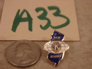 A33G VINTAGE PINBACK KIWANIS INTERNATIONAL CLUB PIN NEW JERSEY - Picture 1 of 1