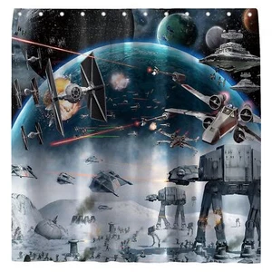Outer Space Galaxy Wars Shower Curtain Star Themed Bathroom Decorations Unive... - Picture 1 of 5