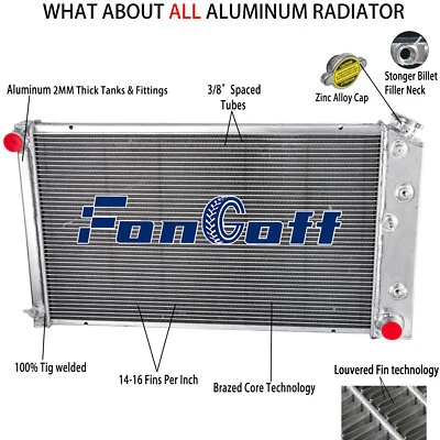 4 Rows Radiator For 1973-1986 Chevy C10/C20/C30 K10 K20 Pickup Suburban NEW Foto 1 de 4