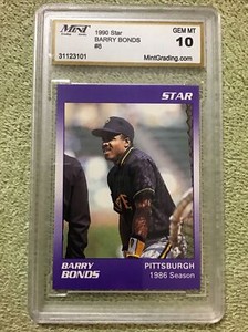 1990 Star BARRY BONDS #8 Pirates Giants Graded MGS 10 GEM MINT