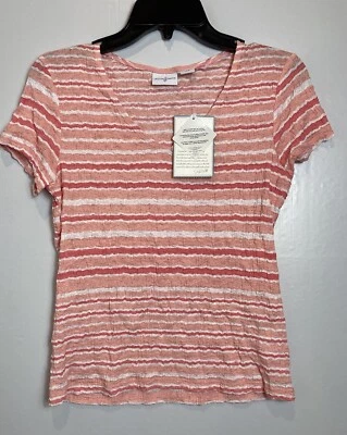 Top Y2K Vintage Jaclyn Smith Rosa Pastel Rayas Talla S Elástico Años 90 Preppy Nuevo con Etiquetas Foto 1 de 4