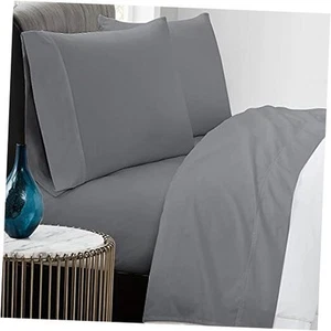 400TC Percale Pillowcase Pair King Grey - Picture 1 of 5
