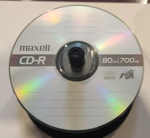 Maxell CD-R Blank Media 50 Pack Spindle Audio Music 32x 80 Minute 700MB Player - Afbeelding 1 van 2