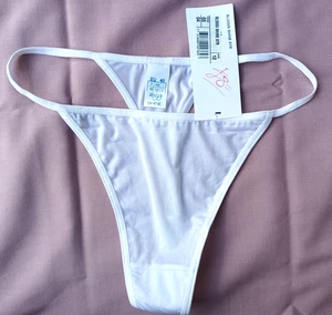 Sloggi Lingerie Beautiful White Shimmery Shine String Thong Rear Motif Size 12 - Picture 1 of 11