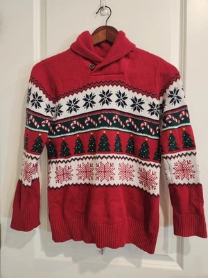Suéter Tejido Cuello Capucha Navidad Isla Feria Rojo Niños Lugar NIÑOS Talla 10-12 Foto 1 de 4