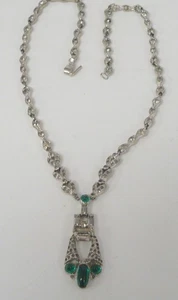 Estate Rare Unsigned Deco Lavaliere Vintage Early Trifari Jelly Belly Rhinestone - Picture 1 of 13