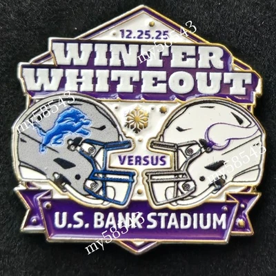 Detroit Lions Minnesota Vikings GAME DAY PIN 12/25/25 US Bank NO PACKAGING - Image 1 of 2