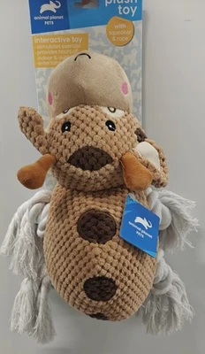 Nuevo con etiquetas Animal Planet Interactivo Vaca Mascota Juguete con Chirrido y Cuerda  Foto 1 de 2