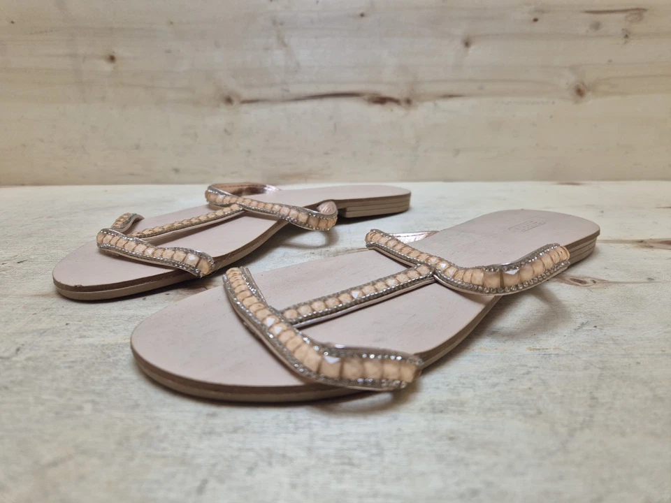 ESPRIT DAMEN SANDALEN SANDALETTEN SLIPPER LATSCHEN Gr:40 UK:6,5 BEIGE - Bild 1 von 4