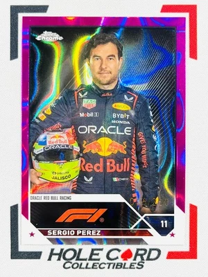 SERGIO PEREZ 2023 Topps Chrome F1 #9 Fuschia Pink Lava 096/250 - Image 1 of 3