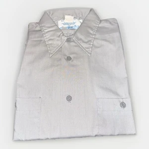 Vintage 80er Arbeits & Freizeit Hemd Herren Gr. M 15/15 1/2 grau Dauerwelle Prest NEU - Bild 1 von 6