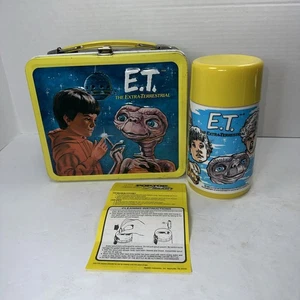 Vintage 1982 E.T. Termo lonchera metálica The Extra Terrestrial sin usar como nuevo - Imagen 1 de 16