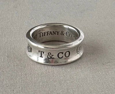 TIFFANY & CO. 925 Sterling Silver 1837 Concave Band Ring Size 4 3/4-5;Y093 - Image 1 of 4