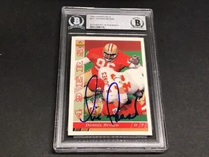 Dennis Brown Signed 1993 Upper Deck Card #211 S.F. 49ers Auto Beckett BAS COA 1A - Picture 1 of 4
