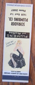 COPERTINA LIBRO FIAMMIFERI PIN-UP GIRLIE: SCHRADER PLUMBING COMPANY COPERTINA FIAMMIFERI -D17 - Foto 1 di 1