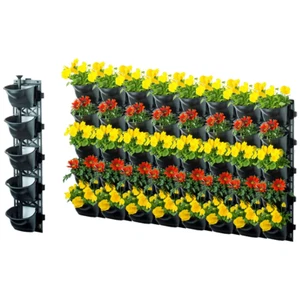 Black Maze Vertical Garden 8 Frames 40 Pots Plant Garden Bucket Wall Floor - Picture 1 of 3