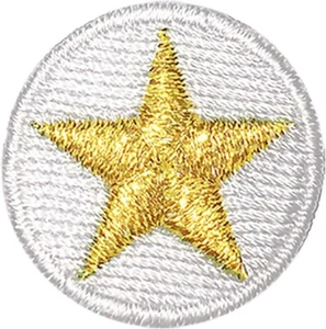 Gold Star Patches Iron On 10 Pack 1'' Embroidered Reward Patch, Gold and White - Picture 1 of 5