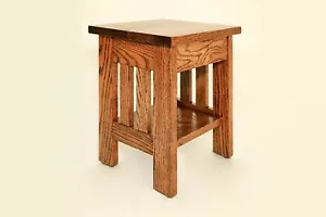 Amish, Plant Stand, Nightstand, End Table, Oak, Mission Style, Handcrafted, USA - Picture 1 of 6