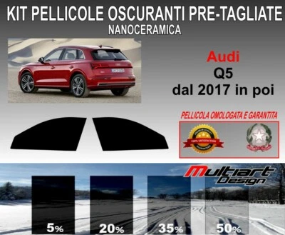 KIT PELLICOLE OSCURANTI VETRI audi q5 dal 2017 in poi anteriori  nanoceramico - Imagen 1 de 2