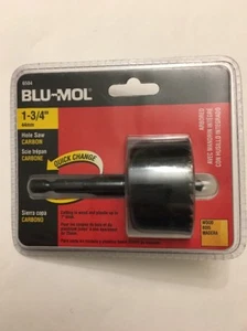 Vintage BLU-MOL Quick Change 1 3/4” (44mm) One Piece Wood Hole Saw Carbon - Picture 1 of 5