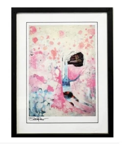 Jesse Reno Mixed-Media Painting - Winged Man, Signed Lower Left, Portland Artist - Picture 1 of 2