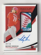 MICKEY MONIAK 2021 IMMACULATE COLLECTION SP RC AUTOGRAPH LOGO PATCH #09/10