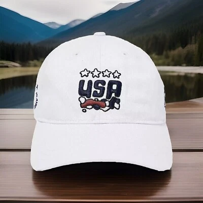 USWNT Hombres EE. UU. Papá Sombrero Olímpico Ajustable Geométrico Blanco Talla Única Nuevo redondo21 Foto 1 de 4