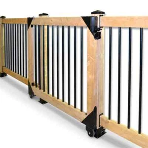 Pylex Deck Hardware Kit Sliding Gate Rust Resistant Powder Coated Steel Black - Picture 1 of 5