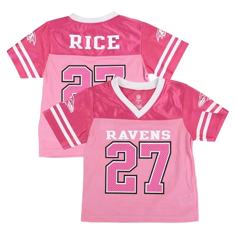 Ray Rice Baltimore Ravens NFL Fashion Pink Replica Jersey Girls Toddler (2T-4T) Cover